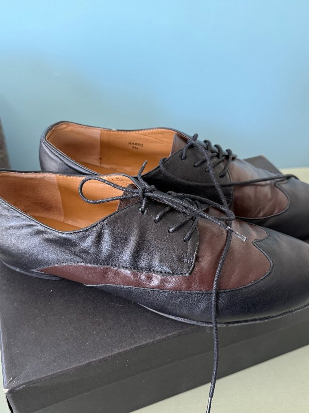 Tahari Two-Tone Leather Oxfords